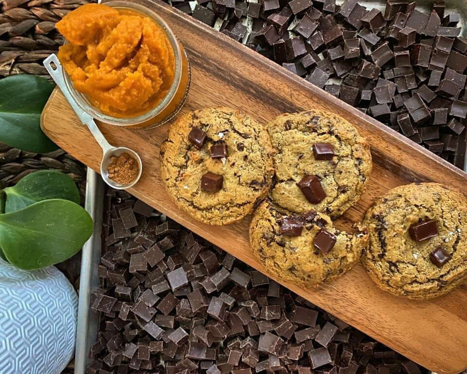 Brown Butter Pumpkin Chocolate Chip Cookies - Harvest Chocolate