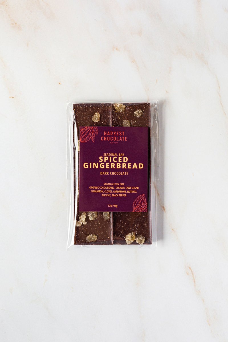 Spiced Gingerbread – bean - to - bar chocolate by Harvest Chocolate