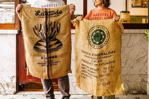 Burlap Cocoa Bean Sacks – bean - to - bar chocolate by Harvest Chocolate