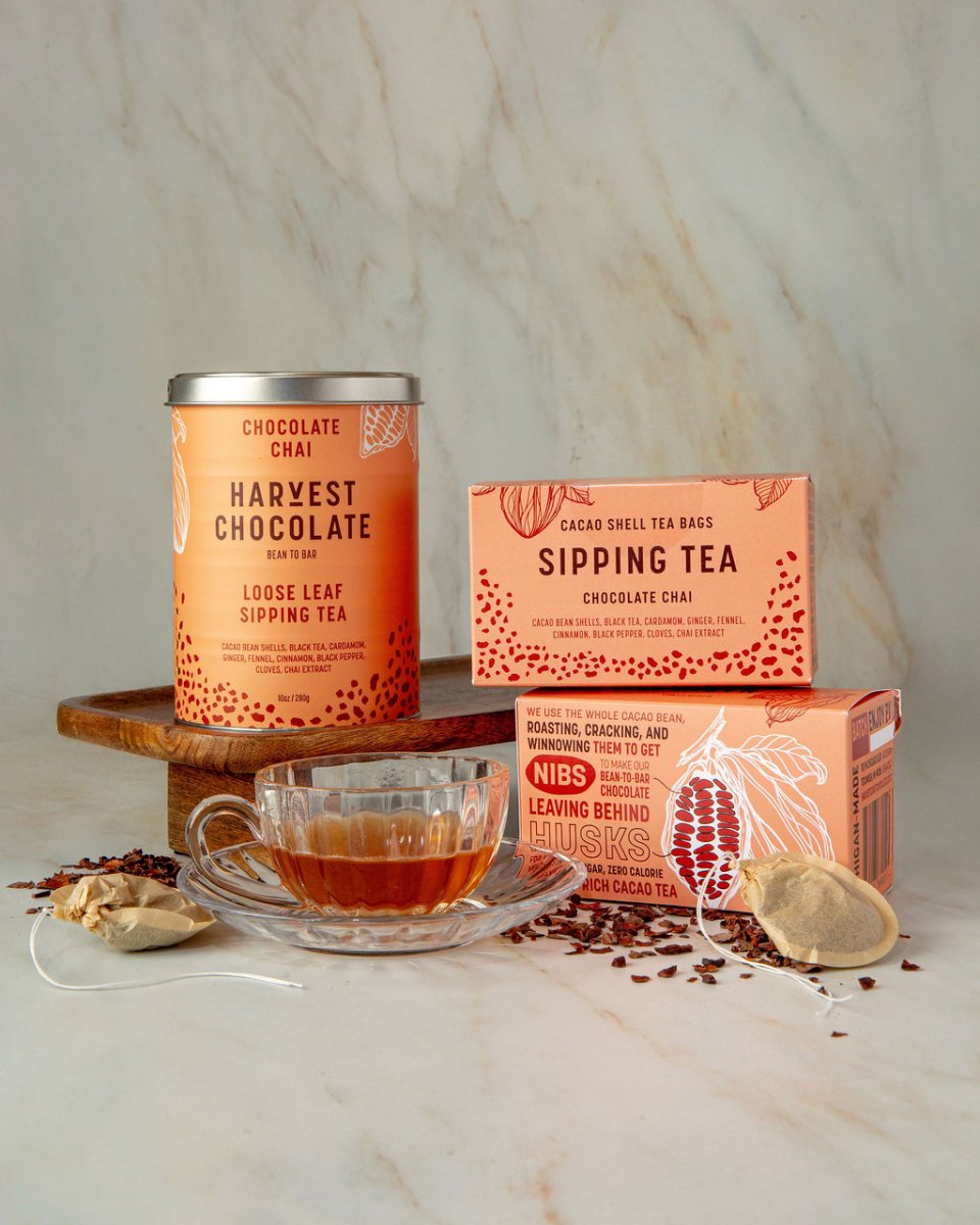 Chocolate Chai Tea – bean - to - bar chocolate by Harvest Chocolate