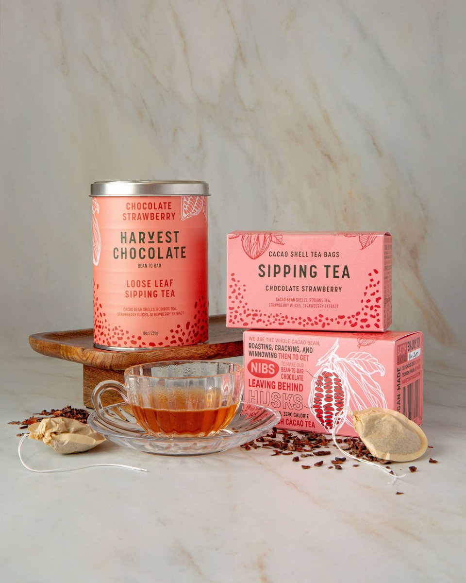 Chocolate Strawberry Tea – bean - to - bar chocolate by Harvest Chocolate