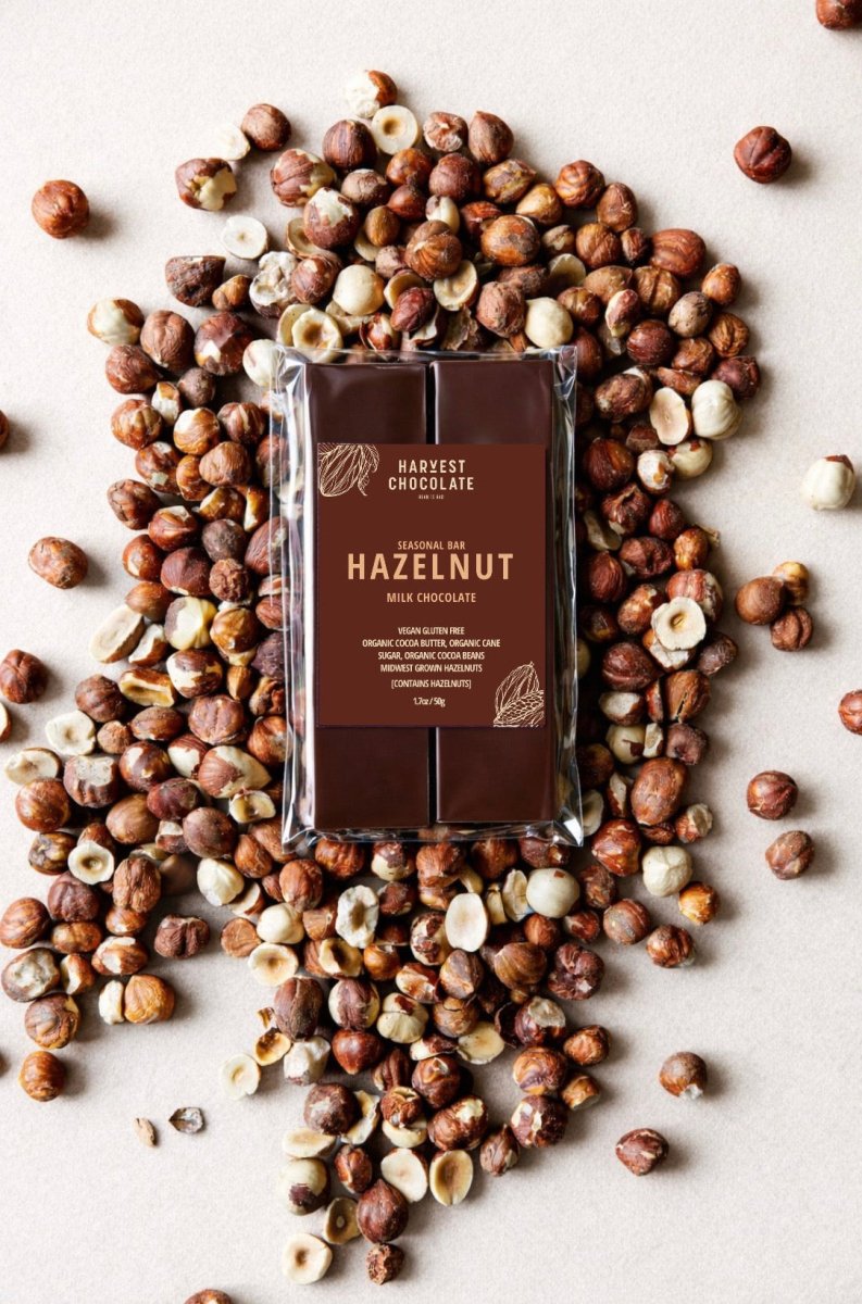 Hazelnut Milk Chocolate – bean - to - bar chocolate by Harvest Chocolate