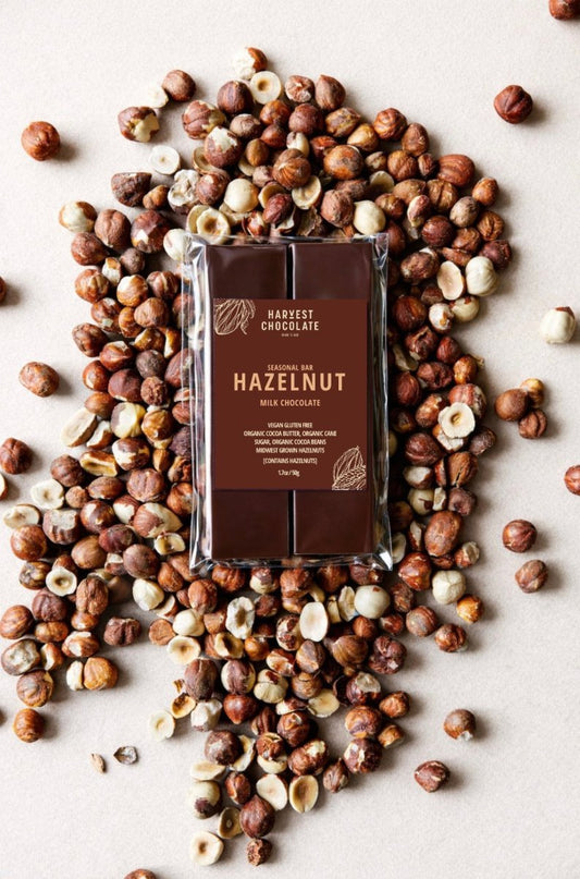 Hazelnut Milk Chocolate – bean - to - bar chocolate by Harvest Chocolate