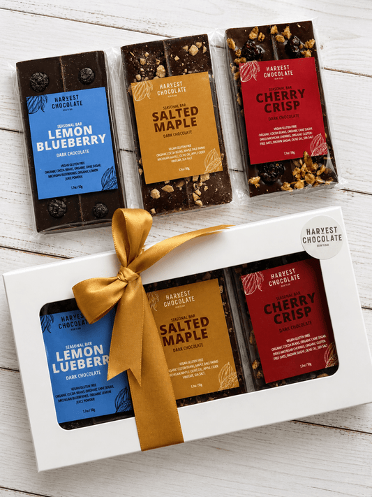 Michigan Chocolate Bar Trio – bean - to - bar chocolate by Harvest Chocolate
