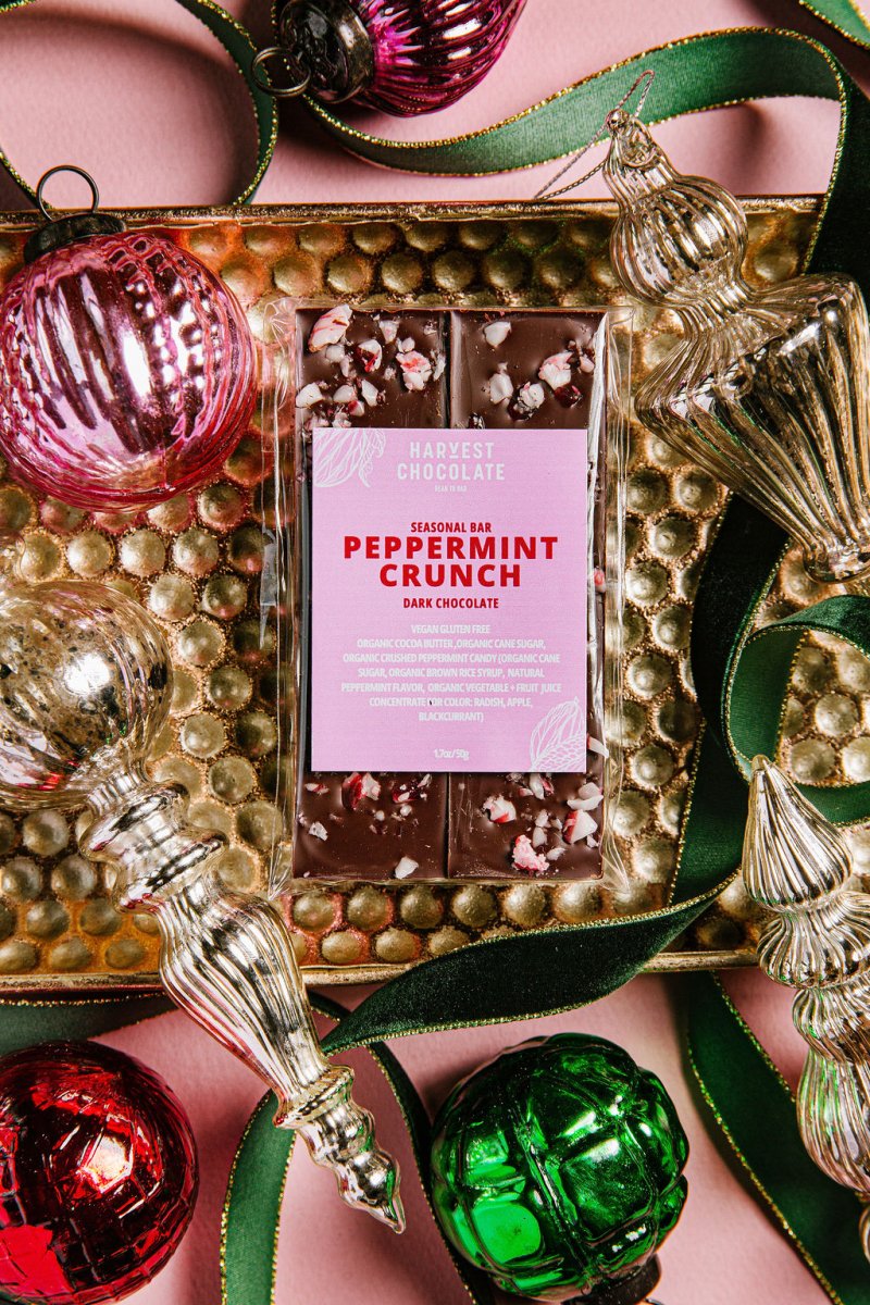 Peppermint Crunch Dark Chocolate – bean - to - bar chocolate by Harvest Chocolate