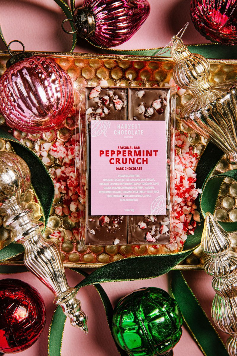Peppermint Crunch Dark Chocolate – bean - to - bar chocolate by Harvest Chocolate