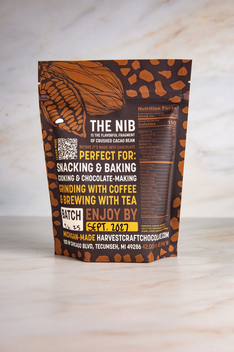 Roasted Cocoa Nibs – bean - to - bar chocolate by Harvest Chocolate