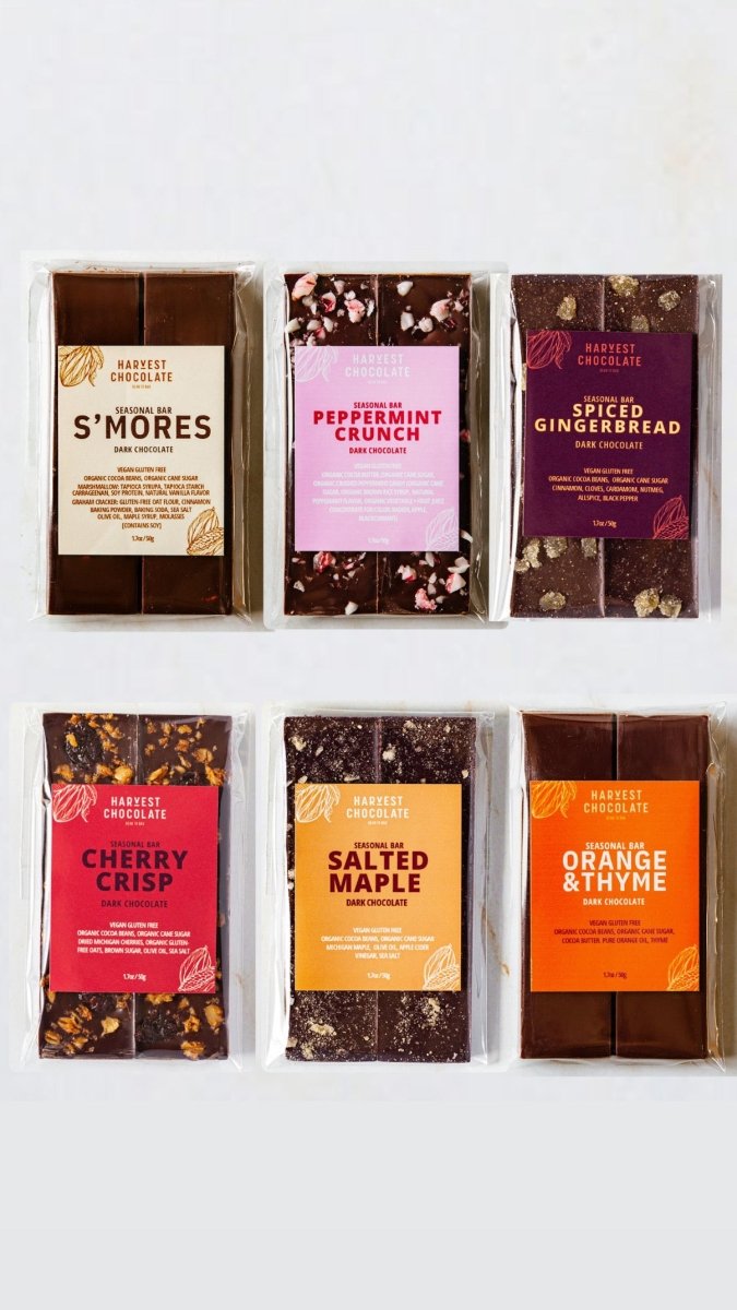 Seasonal Dark Chocolate Bar Bundle – bean - to - bar chocolate by Harvest Chocolate