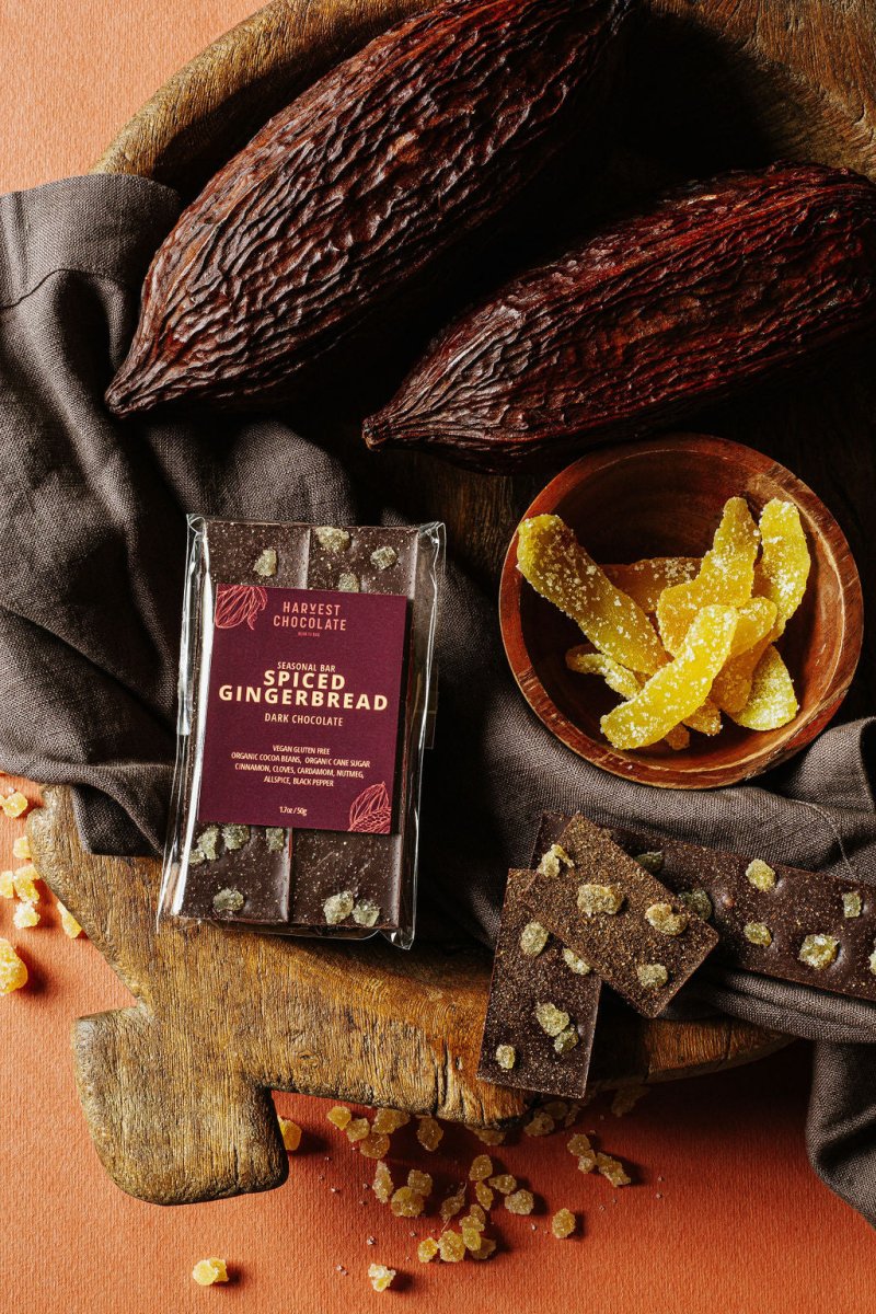 Spiced Gingerbread – bean - to - bar chocolate by Harvest Chocolate